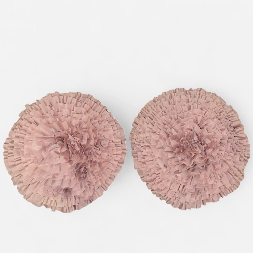 Pink Ruffled Decorative Pillow - Picture 3 of 8